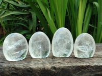 Polished Rock Crystal Standing Free Forms x 7  From Amoron’i Mania Madagascar