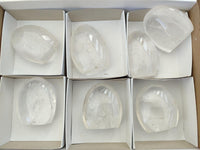 Polished Rock Crystal Standing Free Forms x 7  From Amoron’i Mania Madagascar