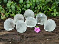 Polished Rock Crystal Standing Free Forms x 7  From Amoron’i Mania Madagascar