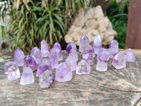 Polished Window Amethyst Crystals x 35 From Akansobe, Madagascar