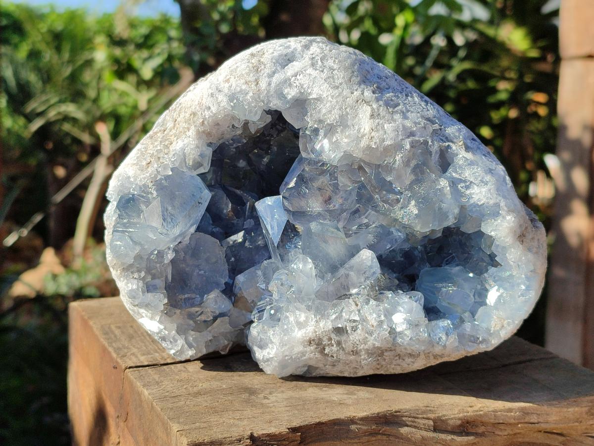 Natural Blue Celestite Geode Specimen x 1 From Sakoany, Madagascar
