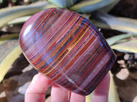 Polished Banded Tiger Iron Standing Free Forms x 3 From South Africa