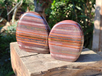Polished Banded Tiger Iron Standing Free Forms x 3 From South Africa