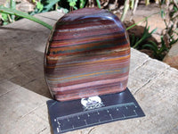 Polished Banded Tiger Iron Standing Free Forms x 3 From South Africa