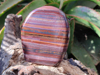 Polished Banded Tiger Iron Standing Free Forms x 3 From South Africa