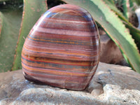 Polished Banded Tiger Iron Standing Free Forms x 3 From South Africa