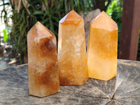Polished Golden Healer Quartz Crystals x 4 From Ambatofinandrahana, Madagascar