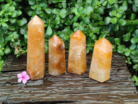 Polished Golden Healer Quartz Crystals x 4 From Ambatofinandrahana, Madagascar
