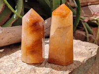 Polished Golden Healer Quartz Crystals x 4 From Ambatofinandrahana, Madagascar