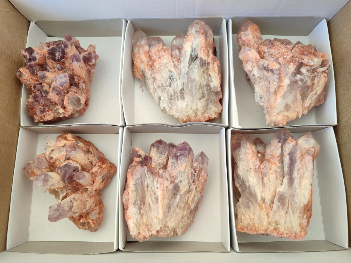 Natural Sugar Amethyst Clusters x 6 From Zambia