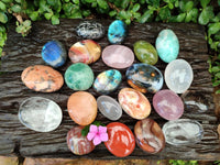 Polished Mixed Selected Multi Mineral Galets x 24 From Madagascar