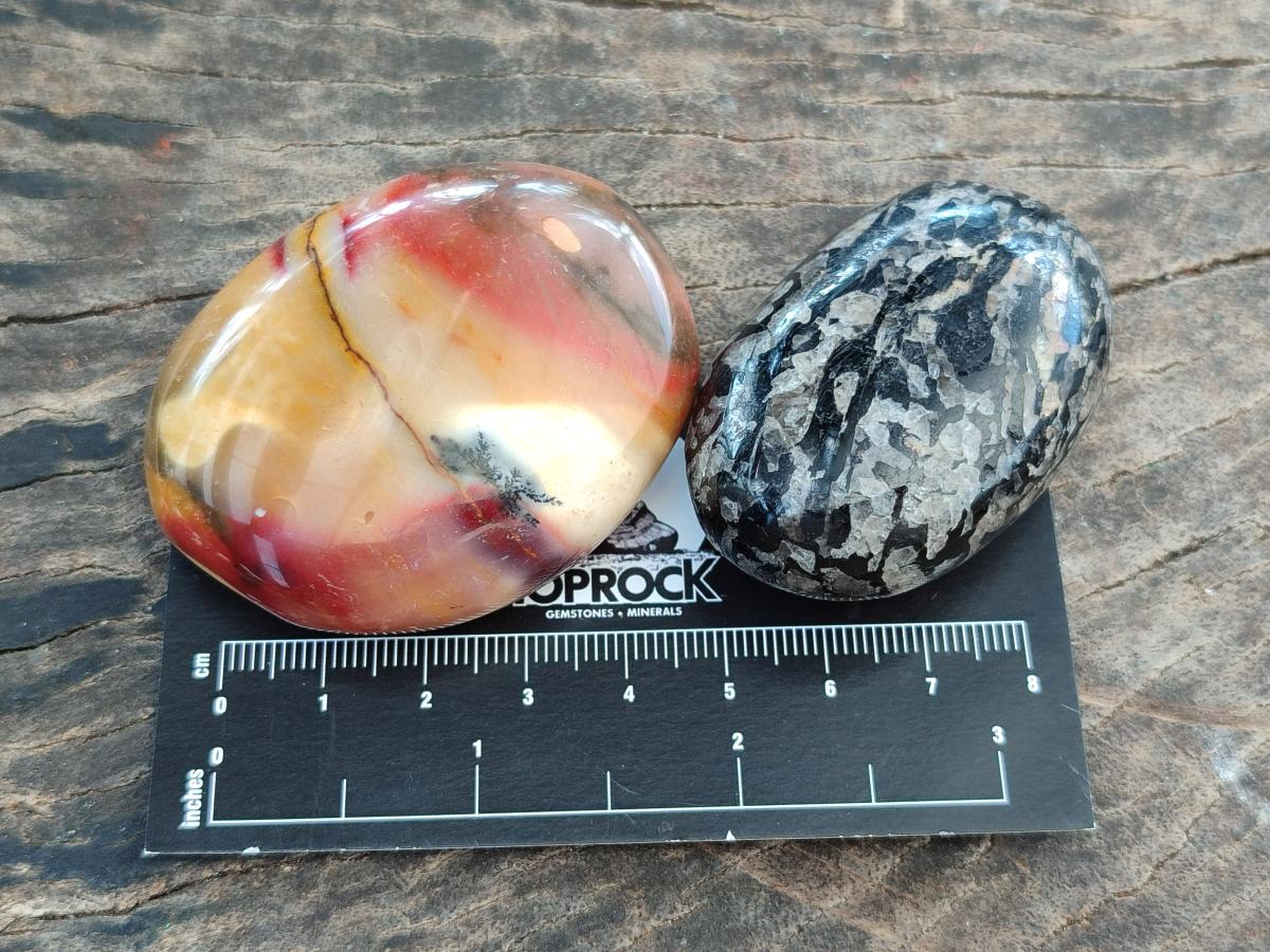 Polished Mixed Selected Multi Mineral Galets x 24 From Madagascar