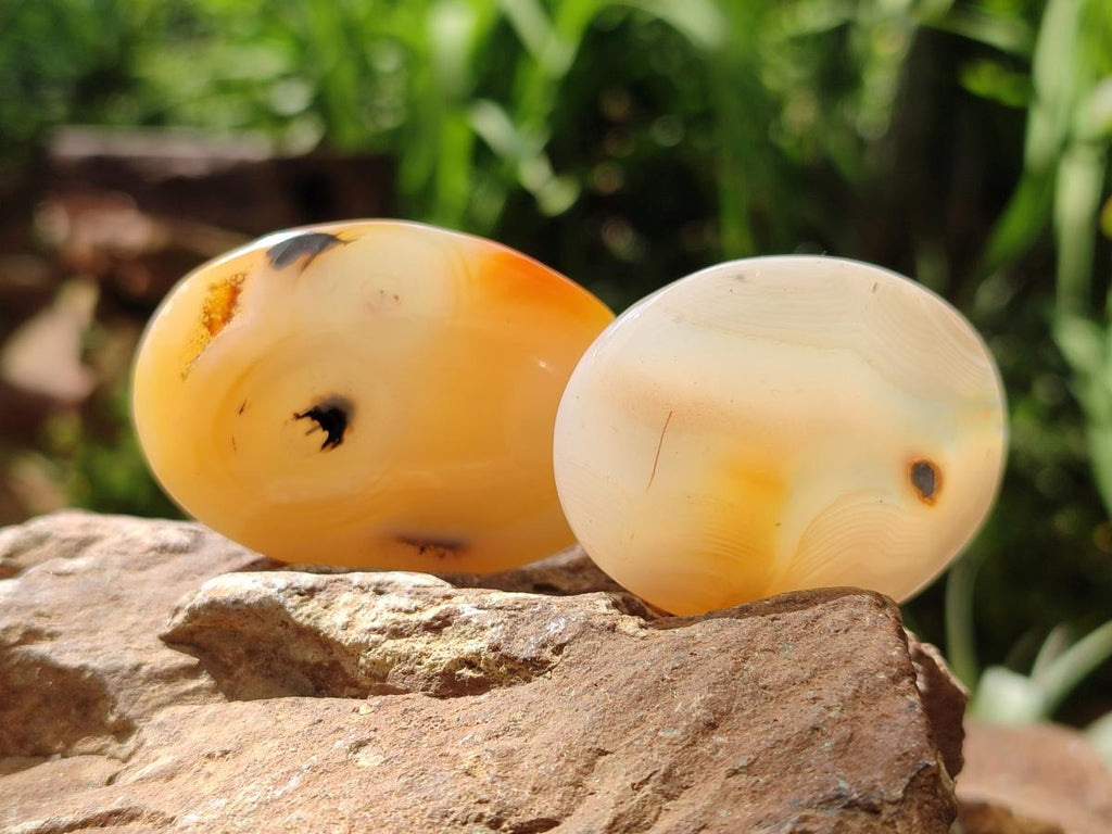 Polished Banded Agate Hearts x 12 From Madagascar
