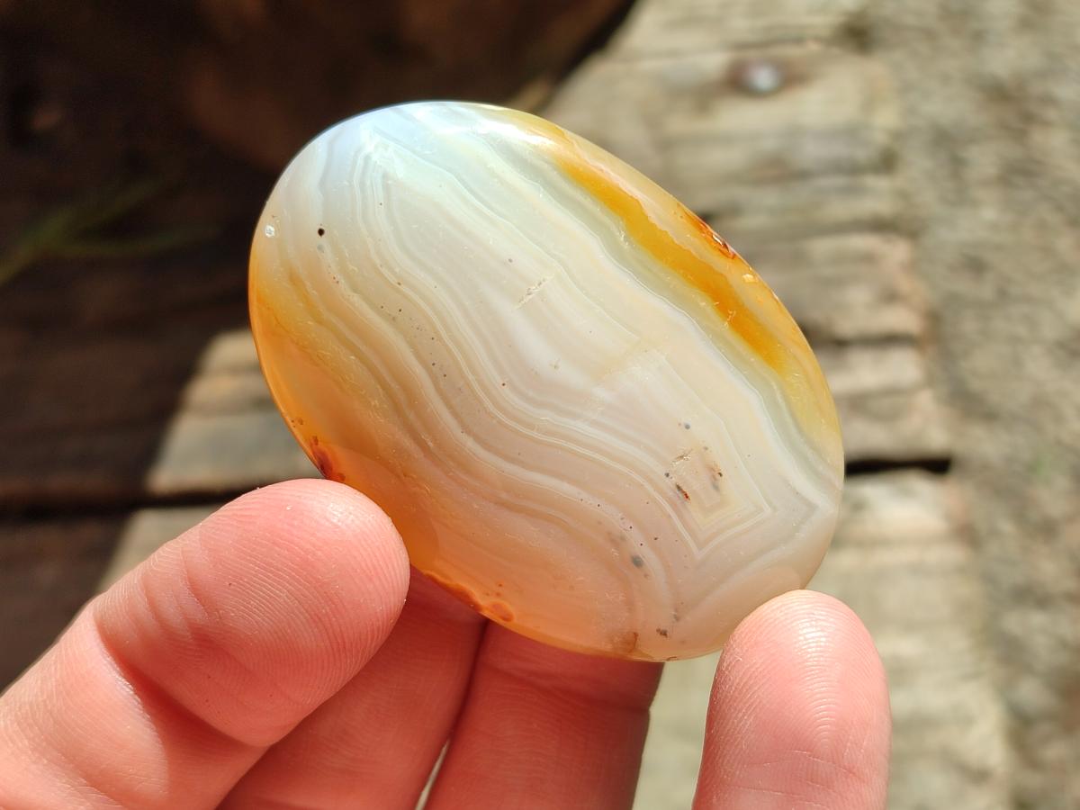 Polished Banded Agate Hearts x 12 From Madagascar