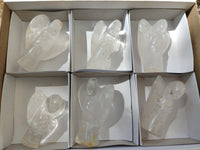 Hand Made Rock Crystal Angel Carvings x 6 From Amoron’i Mania Madagascar