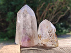 Polished Smokey Amethyst Window Crystals x 3 From Akansobe, Madagascar
