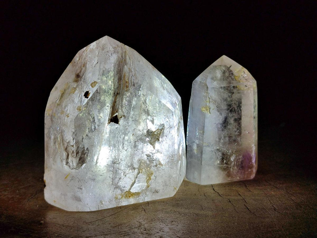 Polished Smokey Amethyst Window Crystals x 3 From Akansobe, Madagascar