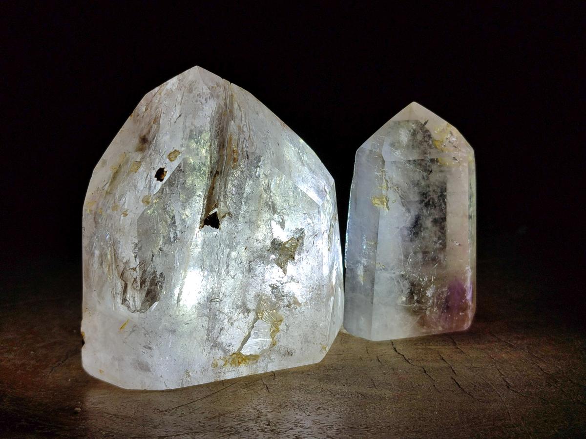 Polished Smokey Amethyst Window Crystals x 3 From Akansobe, Madagascar