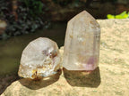 Polished Smokey Amethyst Window Crystals x 3 From Akansobe, Madagascar