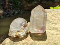 Polished Smokey Amethyst Window Crystals x 3 From Akansobe, Madagascar