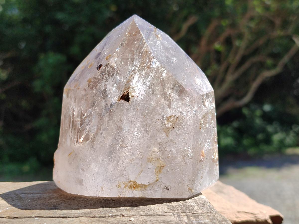 Polished Smokey Amethyst Window Crystals x 3 From Akansobe, Madagascar