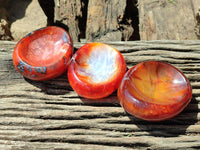 Polished Carnelian Agate Gemstone Bowls x 4 From Madagascar