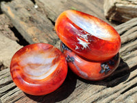 Polished Carnelian Agate Gemstone Bowls x 4 From Madagascar