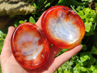 Polished Carnelian Agate Gemstone Bowls x 4 From Madagascar
