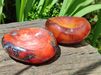 Polished Carnelian Agate Gemstone Bowls x 4 From Madagascar