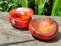 Polished Carnelian Agate Gemstone Bowls x 4 From Madagascar