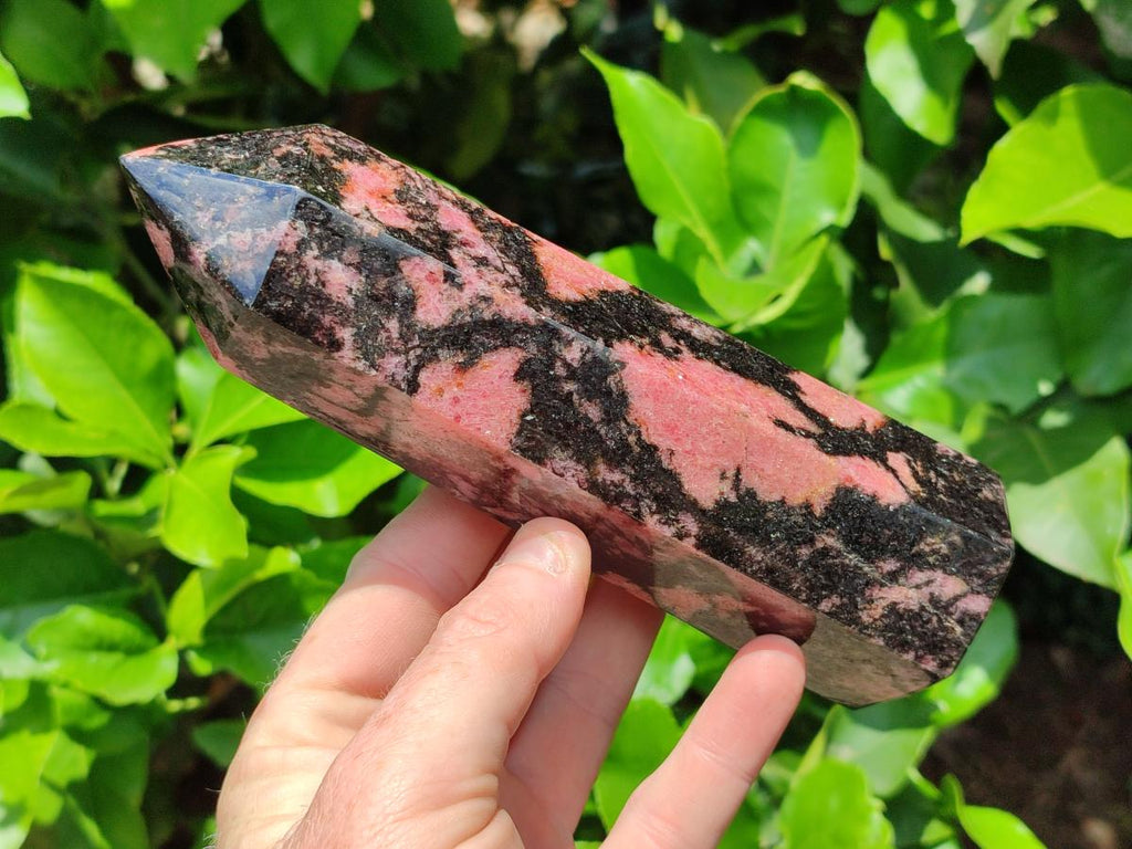 Polished Rhodonite Crystals x 2 From Ambindavato, Madagascar
