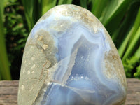 Polished Blue Lace Agate Standing Free Forms x 2 From Nsanje, Malawi