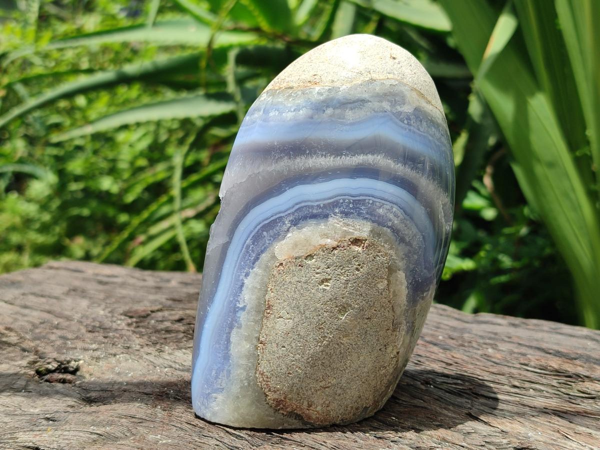 Polished Blue Lace Agate Standing Free Forms x 2 From Nsanje, Malawi