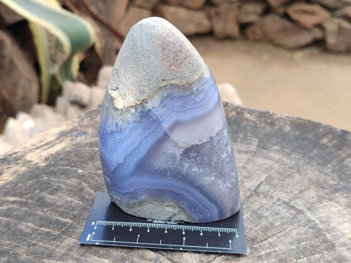 Polished Blue Lace Agate Standing Free Forms x 2 From Nsanje, Malawi