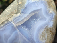 Polished Blue Lace Agate Standing Free Forms x 2 From Nsanje, Malawi
