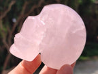 Hand Made Small Gemmy Rose Quartz Skulls x 4 From Madagascar