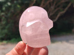 Hand Made Small Gemmy Rose Quartz Skulls x 4 From Madagascar