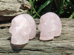 Hand Made Small Gemmy Rose Quartz Skulls x 4 From Madagascar