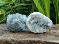 Polished Blue Celestite Cobbed Specimens x 19 From Sakoany, Madagascar