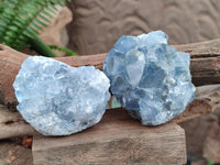 Polished Blue Celestite Cobbed Specimens x 19 From Sakoany, Madagascar