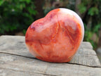 Polished Carnelian Agate Gemstone Hearts x 6 From Madagascar