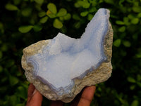 Natural Blue Lace Agate Geode Specimens x 3 From Nsanje, Malawi