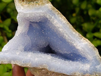 Natural Blue Lace Agate Geode Specimens x 3 From Nsanje, Malawi