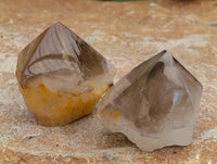 Polished Phantom Smokey Quartz Crystals x 12 From Madagascar
