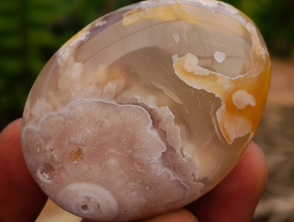Polished Flower Agate Palm Stones x 20 From Antsahalova, Madagascar