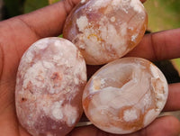 Polished Flower Agate Palm Stones x 20 From Antsahalova, Madagascar