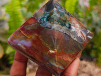 Polished Ocean Jasper Pyramids x 3 From Northwest Coast, Madagascar