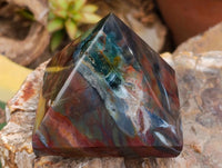 Polished Ocean Jasper Pyramids x 3 From Northwest Coast, Madagascar