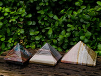 Polished Ocean Jasper Pyramids x 3 From Northwest Coast, Madagascar
