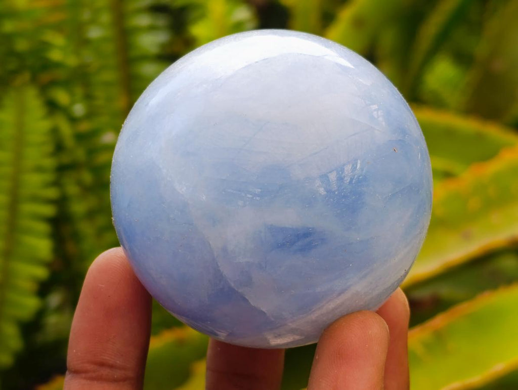 Polished Blue Calcite Spheres x 6 From Madagascar